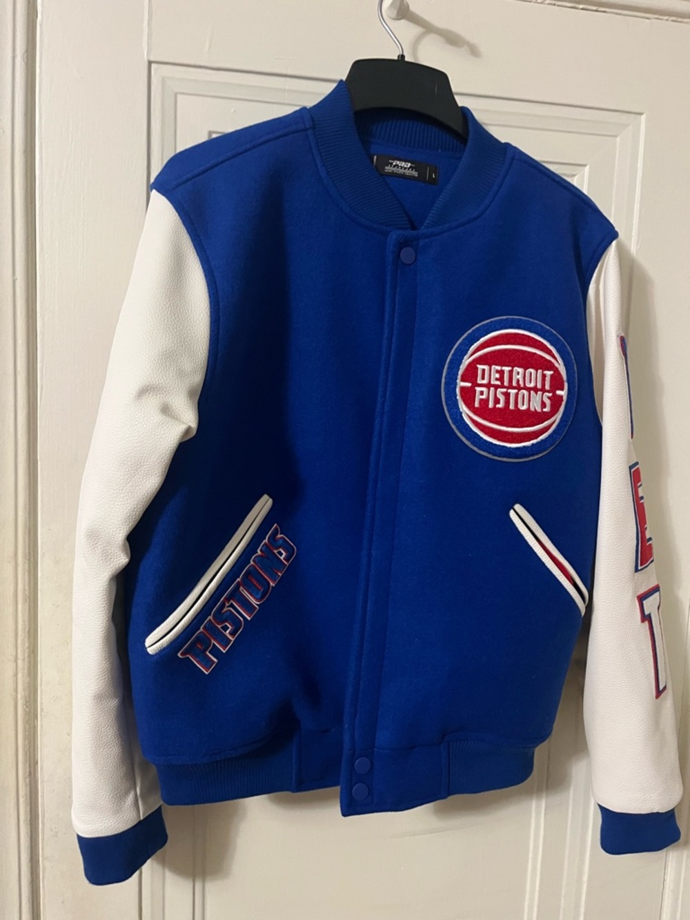 Detroit Pistons Blue & White Varsity Jacket